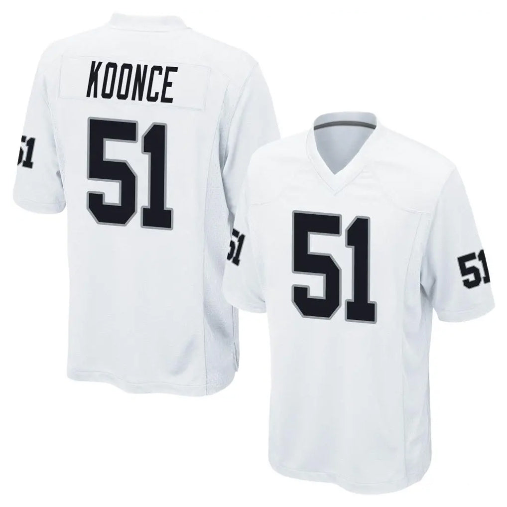 Blackjersey LV.Raiders #51 Malcolm Koonce Player White Home Game Stitched Jerseys