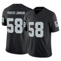Blackjersey LV.Raiders #58 Jackson Powers-Johnson Player Black Limited Vapor F.U.S.E. Home Game Stitched Jerseys