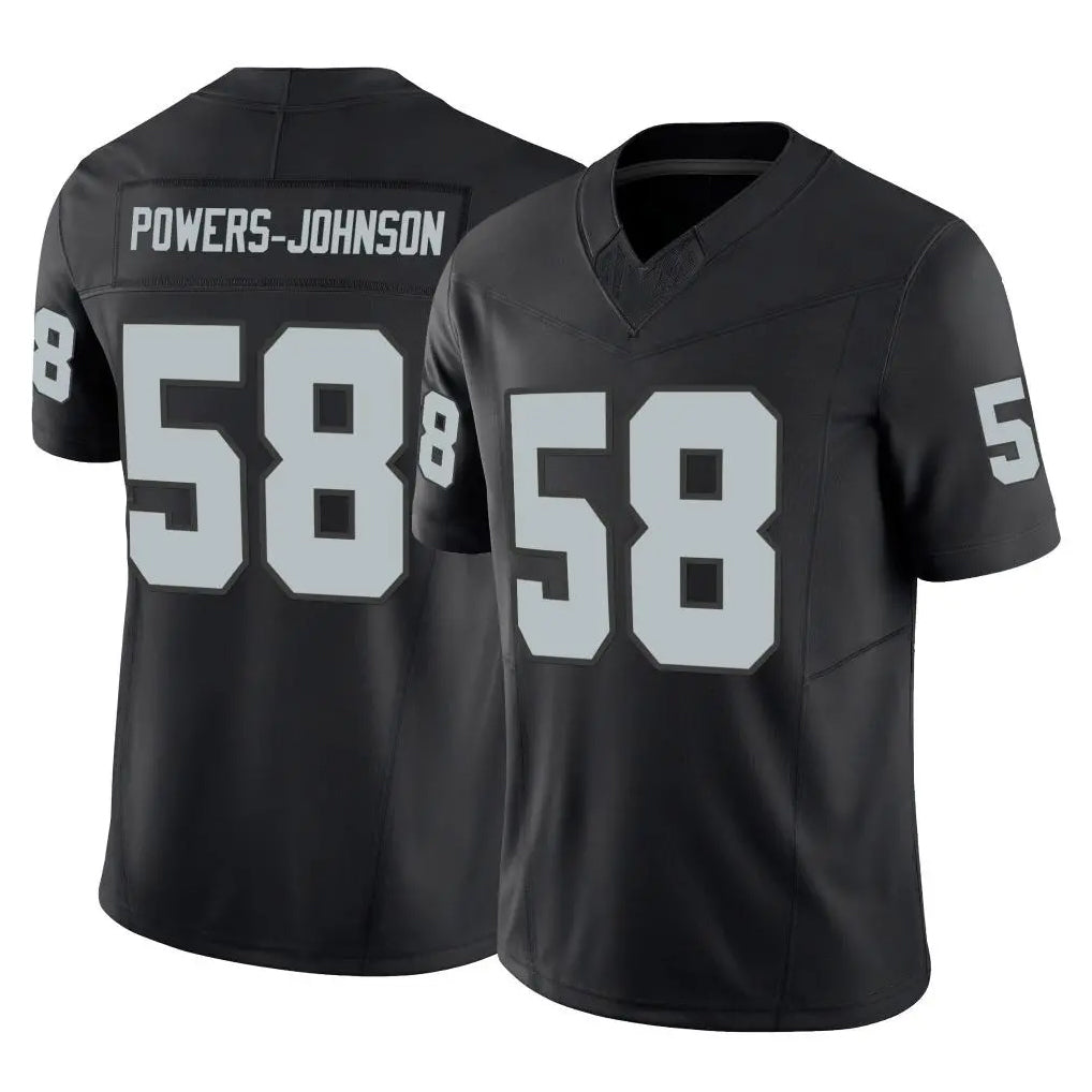 Blackjersey LV.Raiders #58 Jackson Powers-Johnson Player Black Limited Vapor F.U.S.E. Home Game Stitched Jerseys