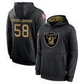 Blackjersey LV.Raiders #58 Jackson Powers-Johnson Player Black Salute to Service Hoodies Limited Game Stitched Jerseys