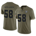 Blackjersey LV.Raiders #58 Jackson Powers-Johnson Player Olive Salute To Service Limited Stitched Jerseys
