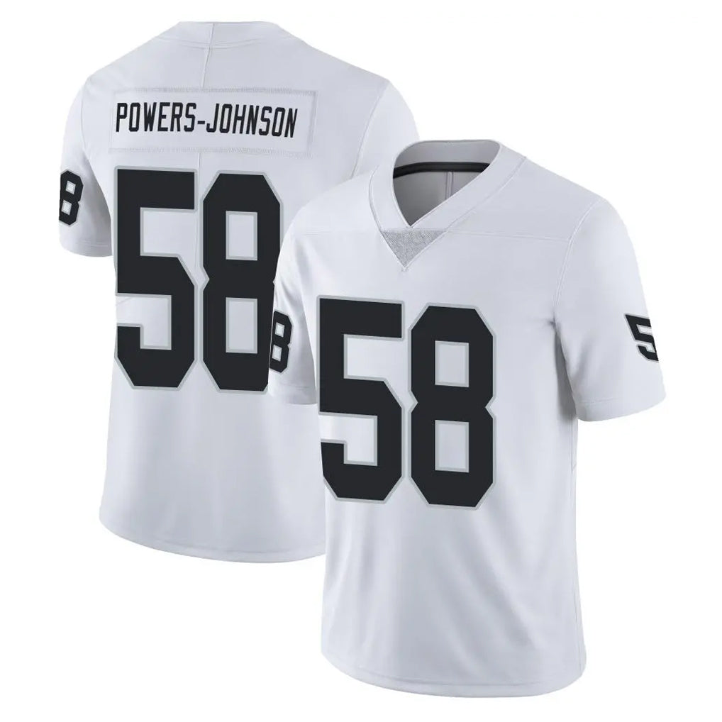 Blackjersey LV.Raiders #58 Jackson Powers-Johnson Player White Limited Vapor Untouchable Home Game Stitched Jerseys