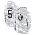Blackjersey LV.Raiders #5 Eric Stokes Player Arctic Camo Salute to Service Hoodies Limited Game Stitched Jerseys