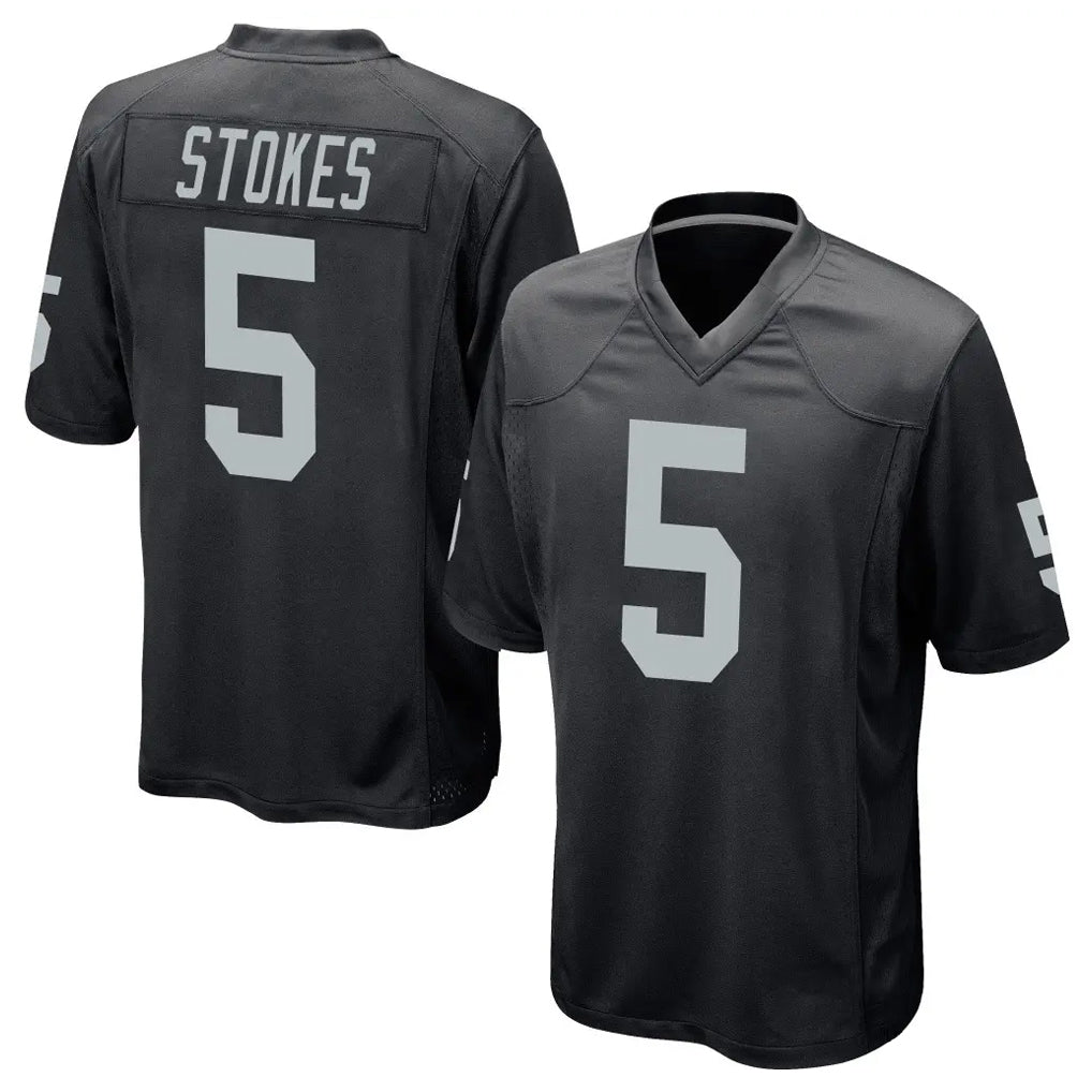 Blackjersey LV.Raiders #5 Eric Stokes Player Black Home Game Stitched Jerseys