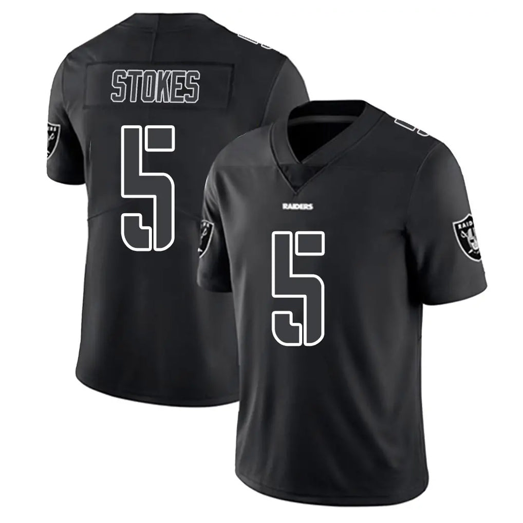 Blackjersey LV.Raiders #5 Eric Stokes Player Black Limited Black Impact Home Game Stitched Jerseys