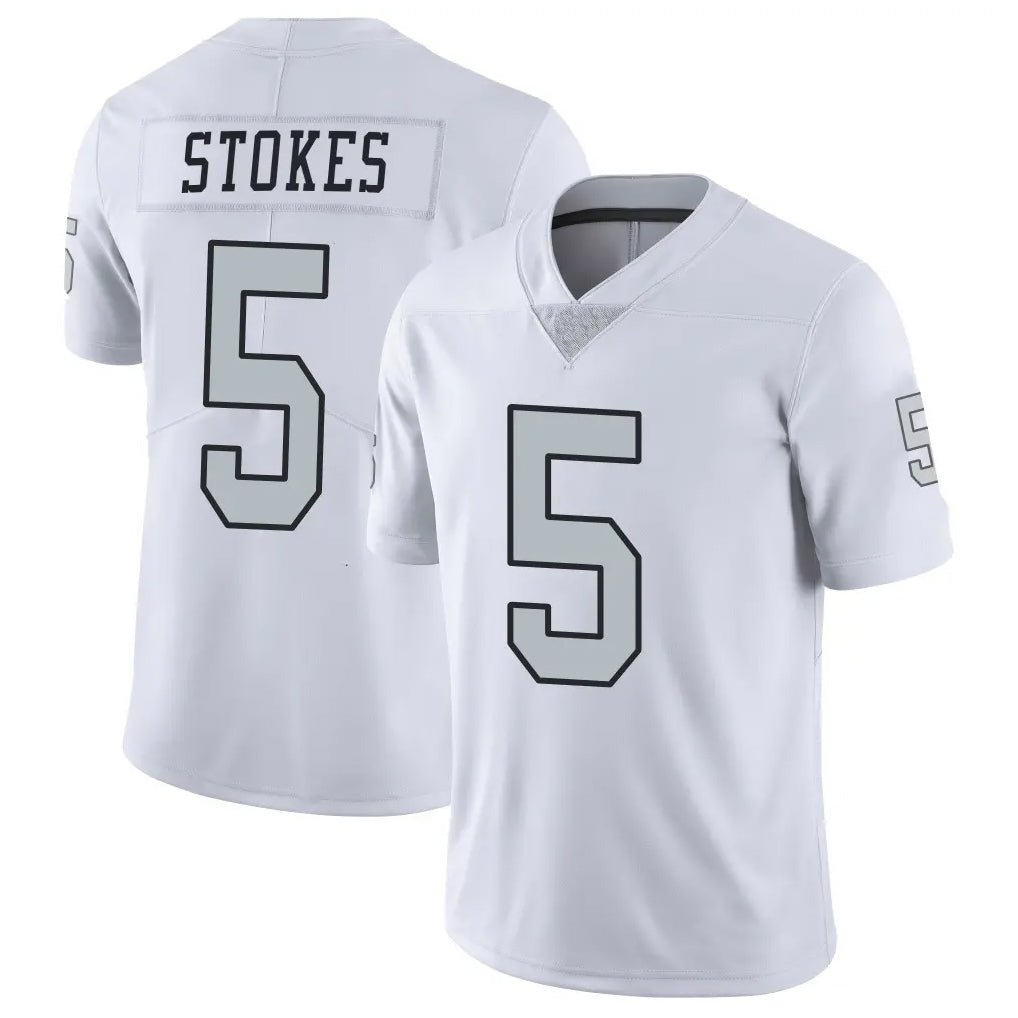 Blackjersey LV.Raiders #5 Eric Stokes Player White Limited Color Rush Home Game Stitched Jerseys