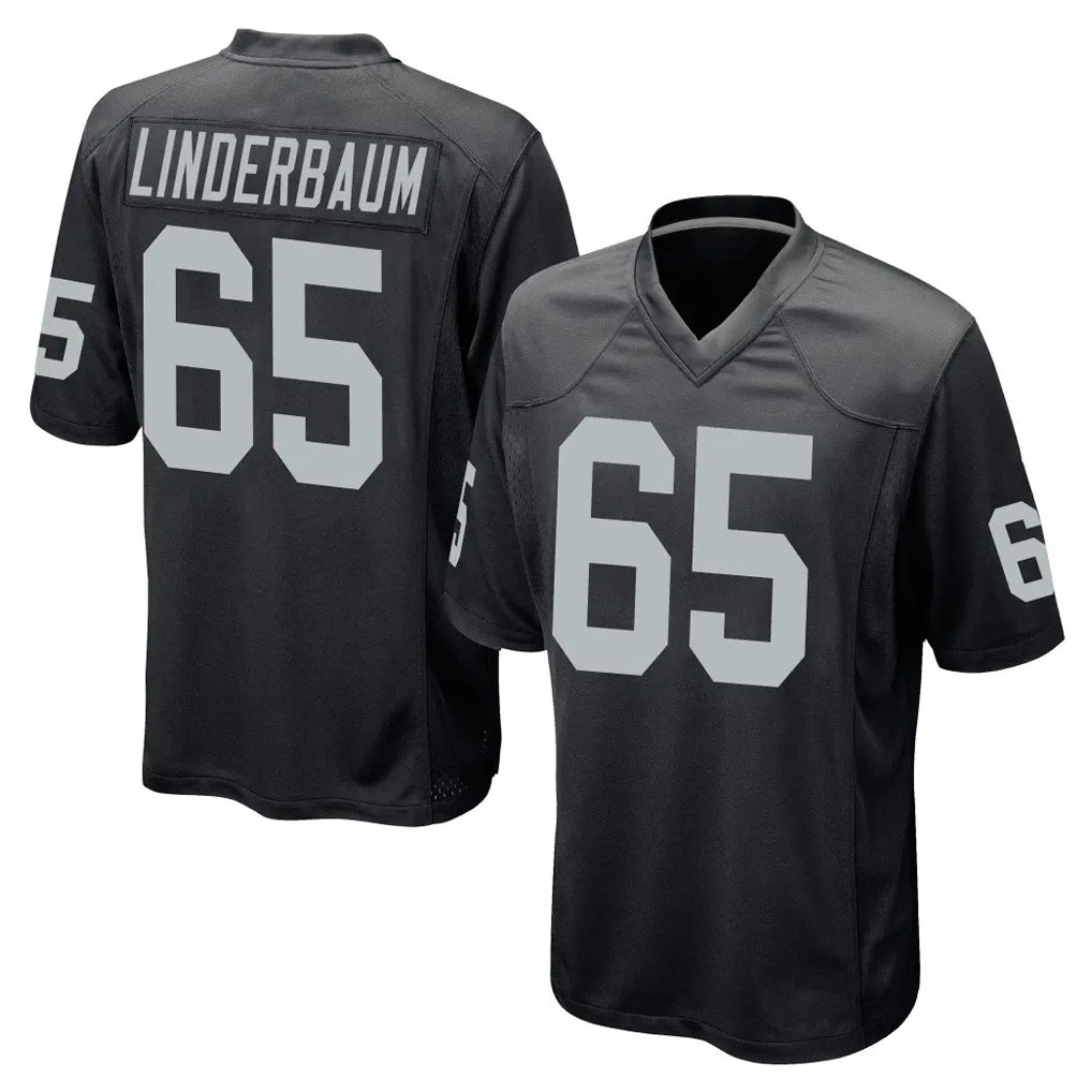 Blackjersey LV.Raiders #65 Tyler Linderbaum Player Black Home Game Stitched Jerseys