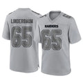 Blackjersey LV.Raiders #65 Tyler Linderbaum Player Gray Atmosphere Fashion Limited Game Stitched Jerseys