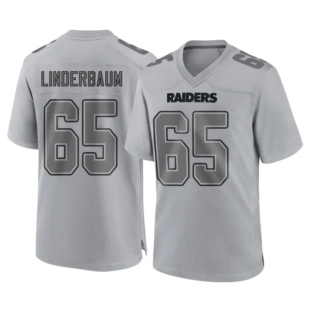 Blackjersey LV.Raiders #65 Tyler Linderbaum Player Gray Atmosphere Fashion Limited Game Stitched Jerseys