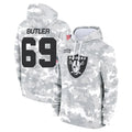 Blackjersey LV.Raiders #69 Adam Butler Player Arctic Camo Salute to Service Hoodies Limited Game Stitched Jerseys