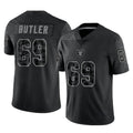 Blackjersey LV.Raiders #69 Adam Butler Player Black Reflective Limited Game Stitched Jerseys