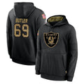 Blackjersey LV.Raiders #69 Adam Butler Player Black Salute to Service Hoodies Limited Game Stitched Jerseys