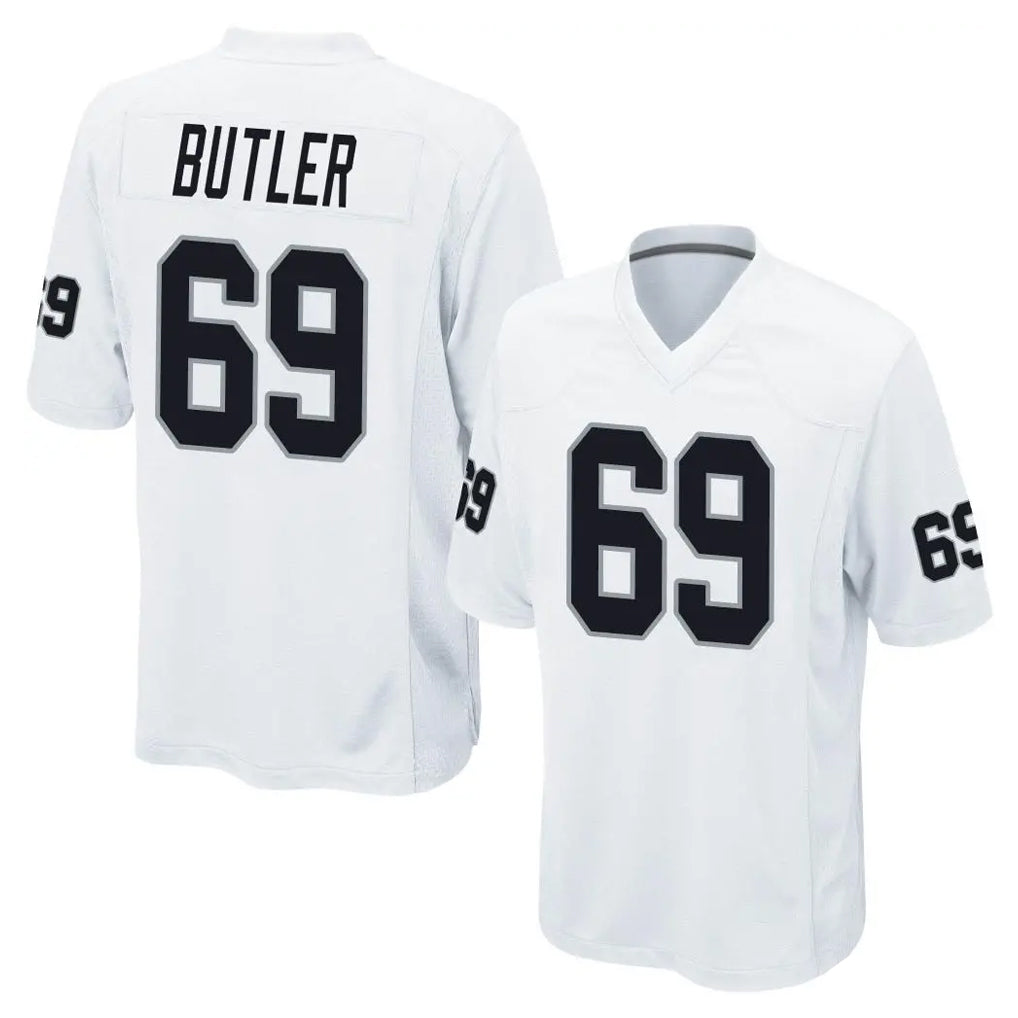 Blackjersey LV.Raiders #69 Adam Butler Player White Home Game Stitched Jerseys