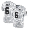 Blackjersey LV.Raiders #6 A.J. Cole Player Arctic Camo Salute To Service Limited Game Stitched Jerseys