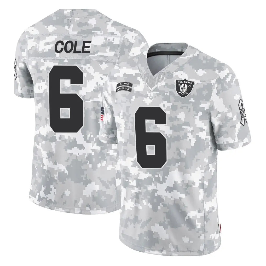 Blackjersey LV.Raiders #6 A.J. Cole Player Arctic Camo Salute To Service Limited Game Stitched Jerseys