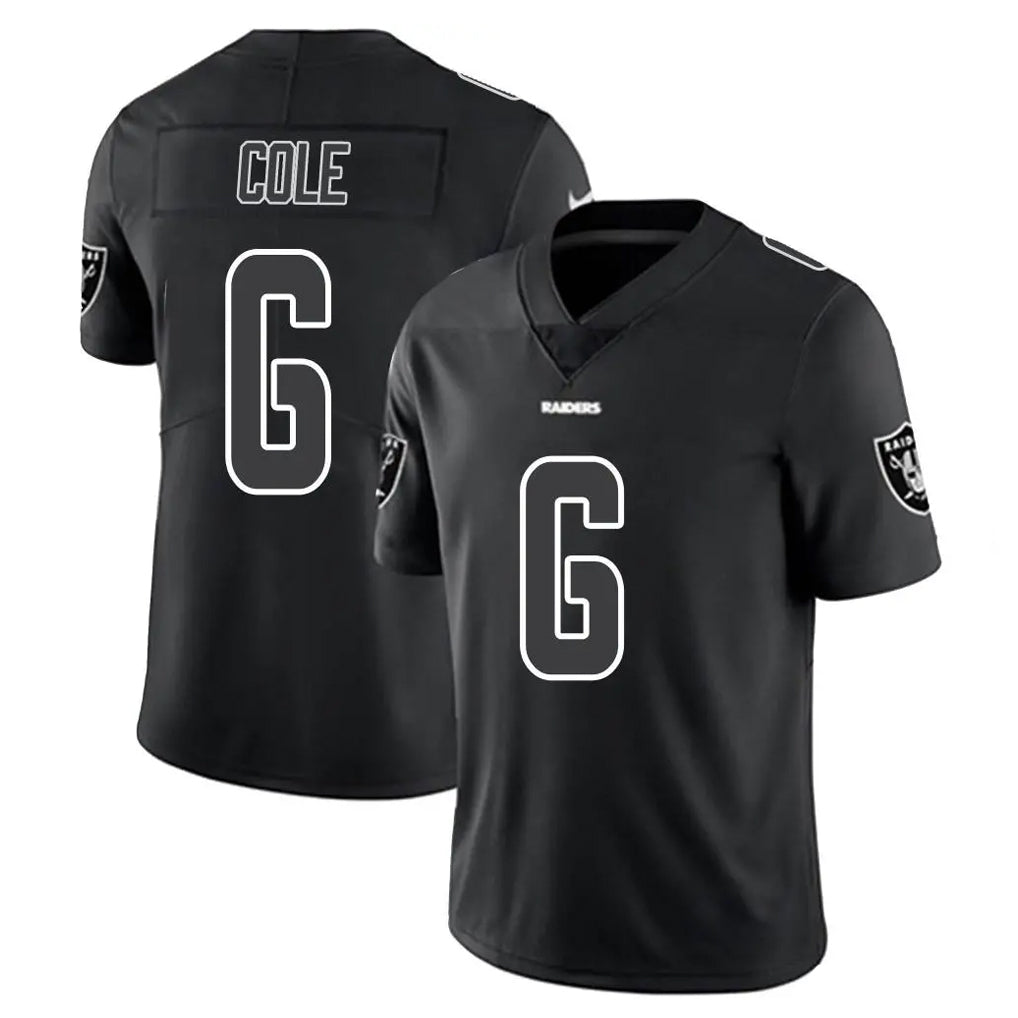 Blackjersey LV.Raiders #6 A.J. Cole Player Black Limited Black Impact Home Game Stitched Jerseys