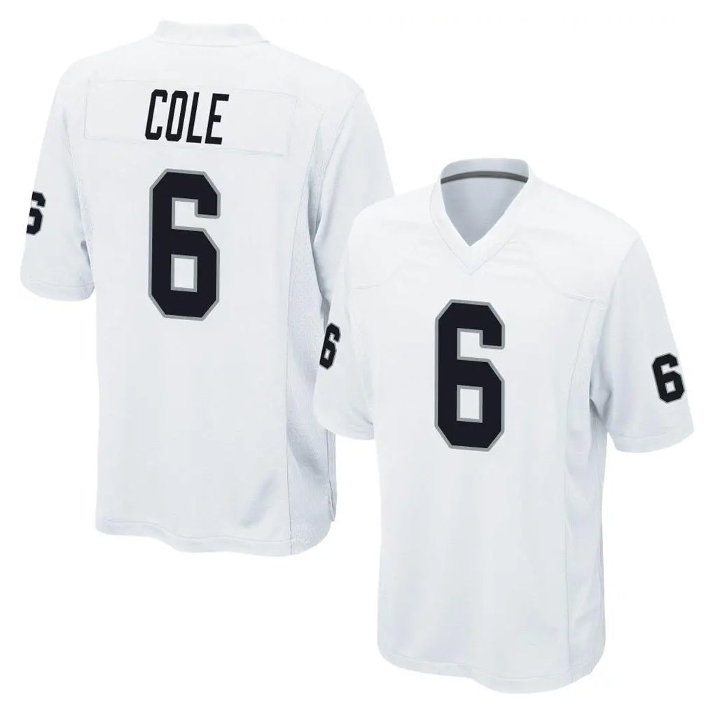 Blackjersey LV.Raiders #6 A.J. Cole Player White Home Game Stitched Jerseys