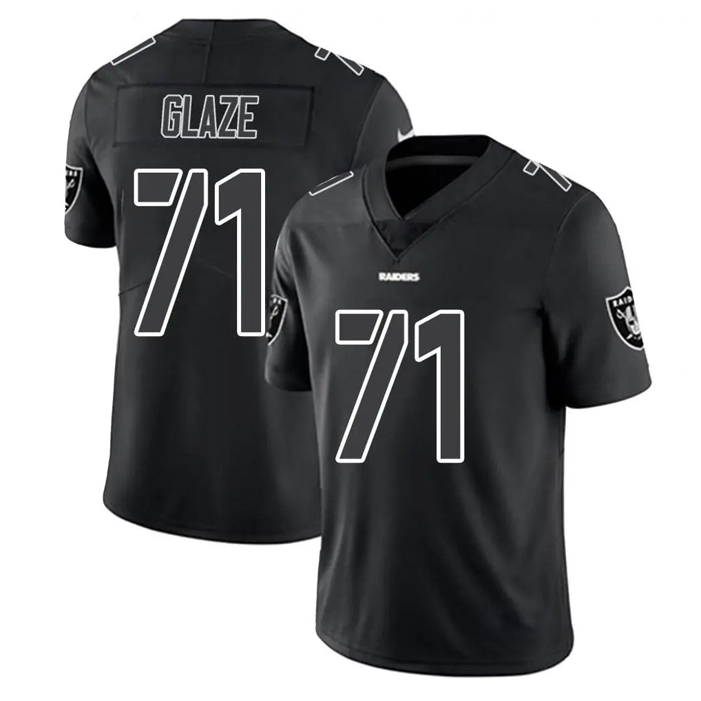Blackjersey LV.Raiders #71 DJ Glaze Player Black Limited Black Impact Home Game Stitched Jerseys