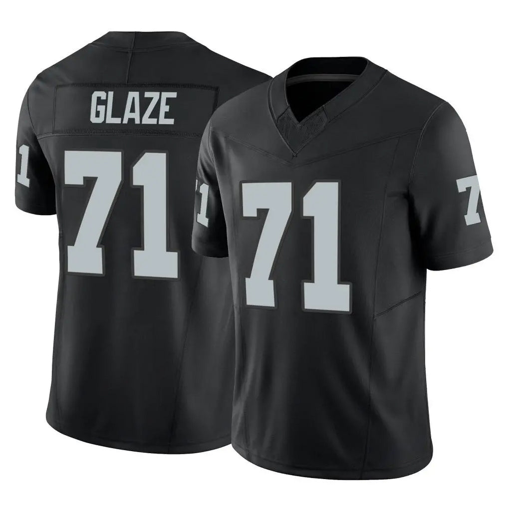 Blackjersey LV.Raiders #71 DJ Glaze Player Black Limited Vapor F.U.S.E. Home Game Stitched Jerseys