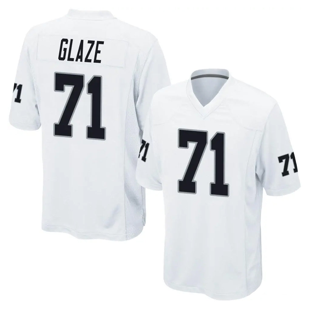 Blackjersey LV.Raiders #71 DJ Glaze Player White Home Game Stitched Jerseys