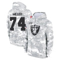 Blackjersey LV.Raiders #74 Kolton Miller Player Arctic Camo Salute to Service Hoodies Limited Game Stitched Jerseys