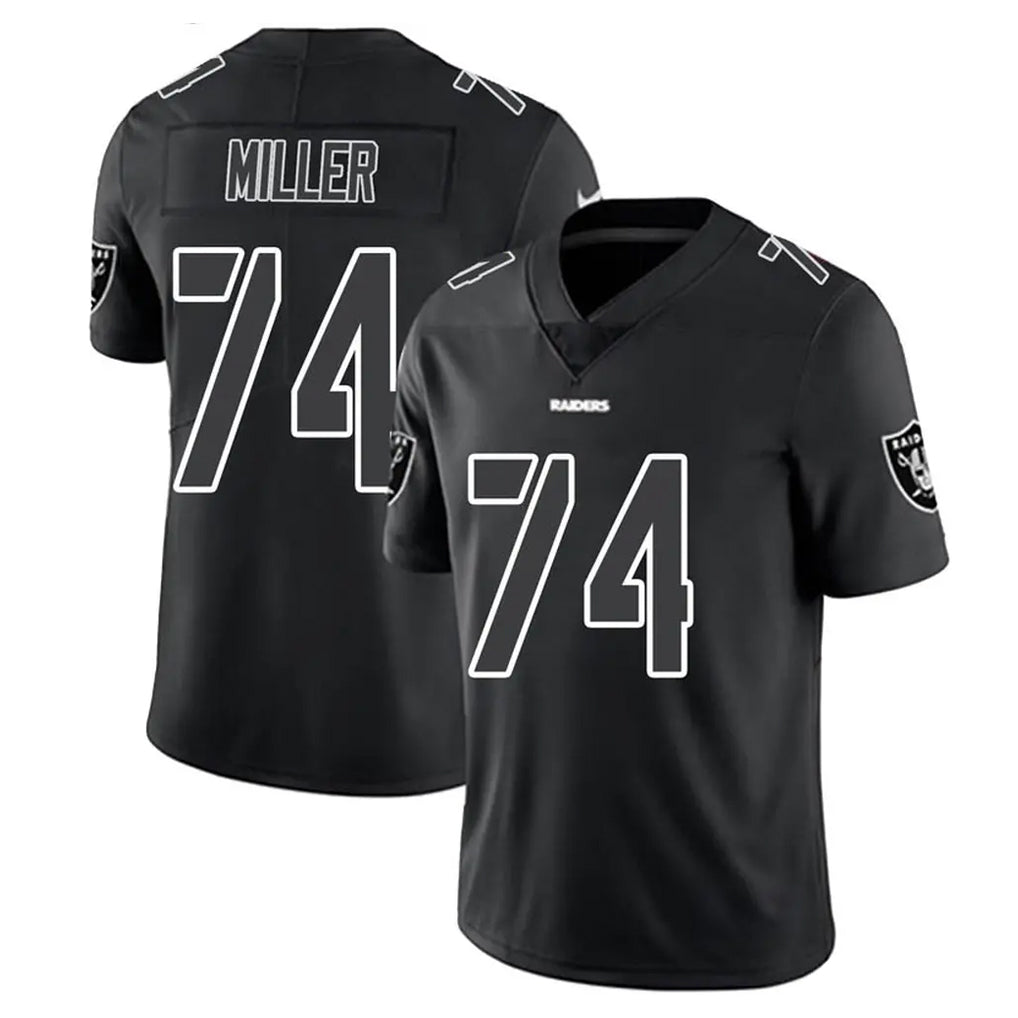 Blackjersey LV.Raiders #74 Kolton Miller Player Black Limited Black Impact Home Game Stitched Jerseys