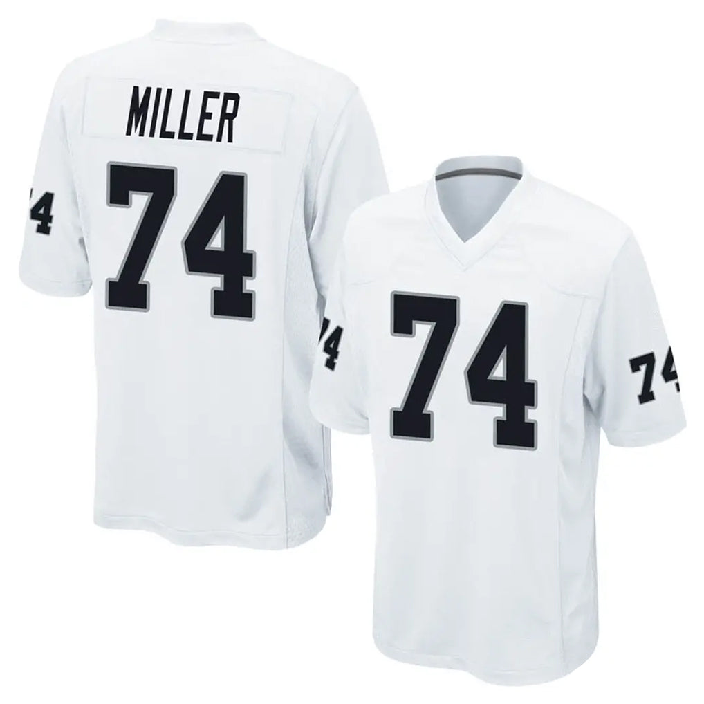 Blackjersey LV.Raiders #74 Kolton Miller Player White Home Game Stitched Jerseys
