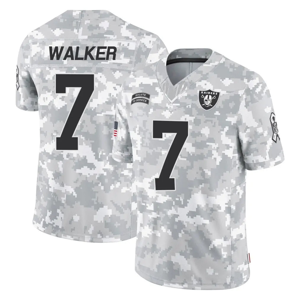 Blackjersey LV.Raiders #7 Quay Walker Player Arctic Camo Salute To Service Limited Game Stitched Jerseys