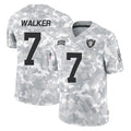 Blackjersey LV.Raiders #7 Quay Walker Player Arctic Camo Salute To Service Limited Game Stitched Jerseys