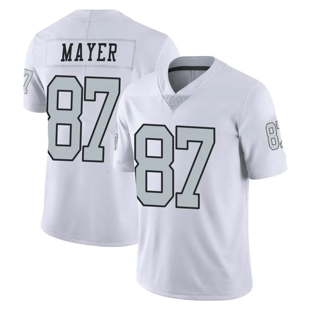 Blackjersey LV.Raiders #87 Michael Mayer Player White Limited Color Rush Home Game Stitched Jerseys