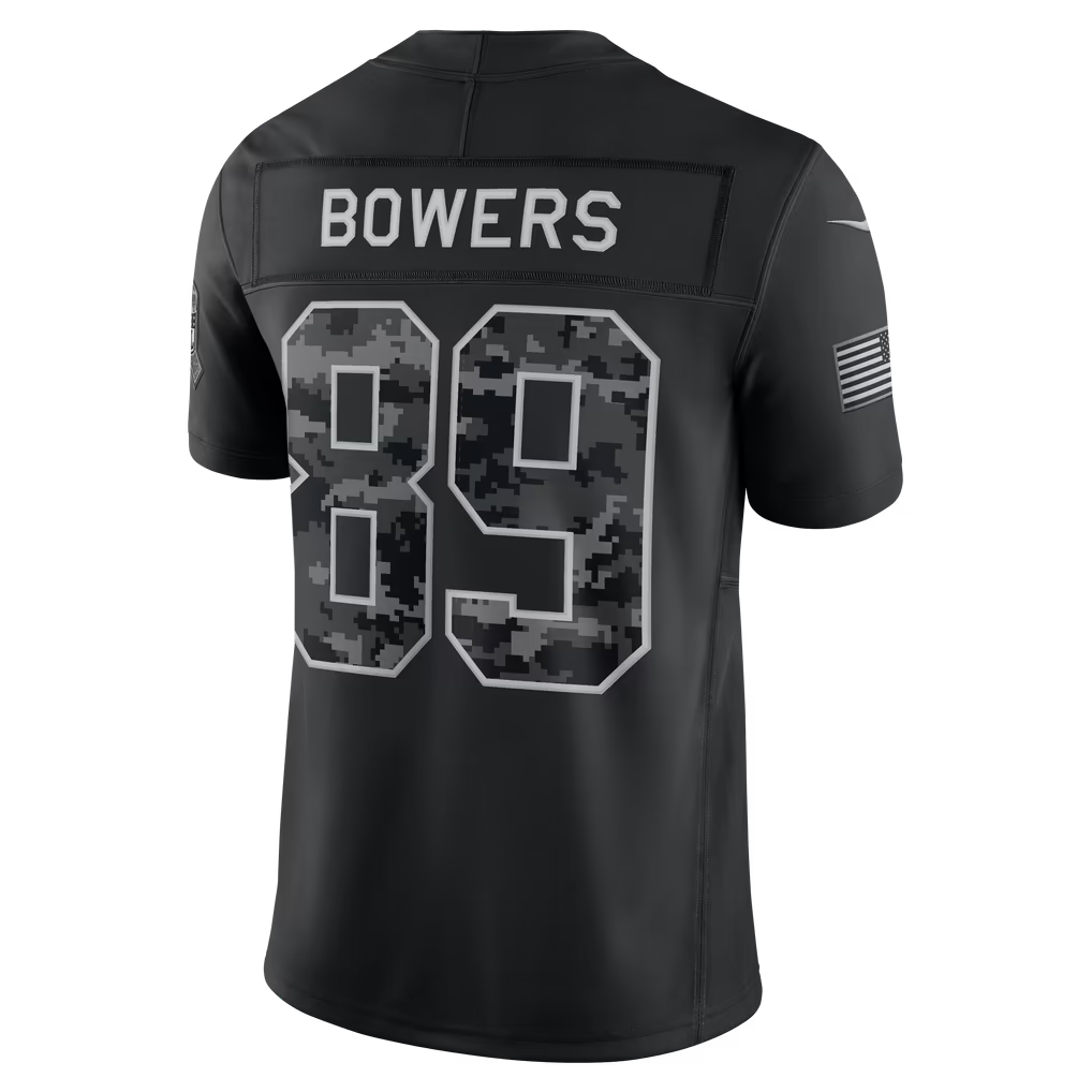Blackjersey LV.Raiders #89 Brock Bowers Black 2026 Salute to Service Stitched Limited Jersey
