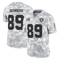 Blackjersey LV.Raiders #89 Brock Bowers Player Arctic Camo Salute To Service Limited Game Stitched Jerseys