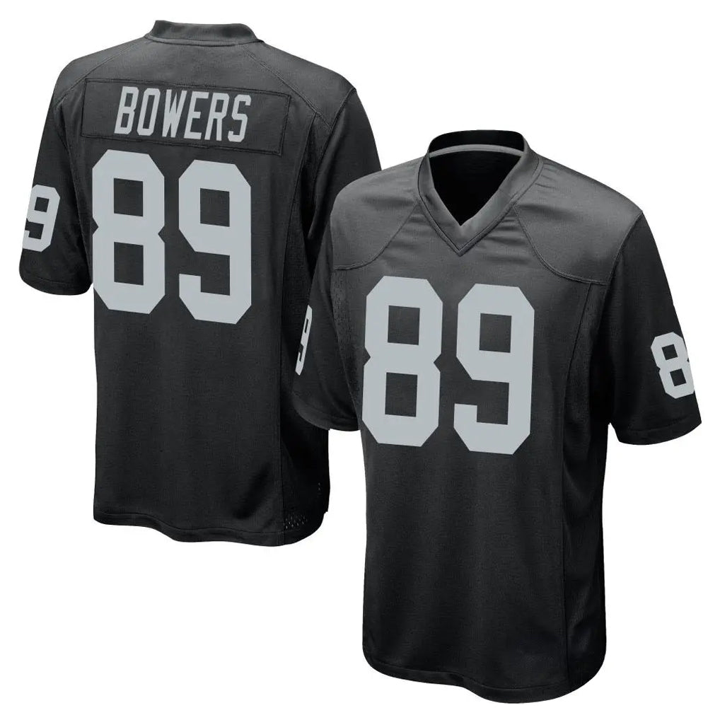 Blackjersey LV.Raiders #89 Brock Bowers Player Black Home Game Stitched Jerseys