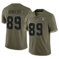 Blackjersey LV.Raiders #89 Brock Bowers Player Olive Salute To Service Limited Stitched Jerseys