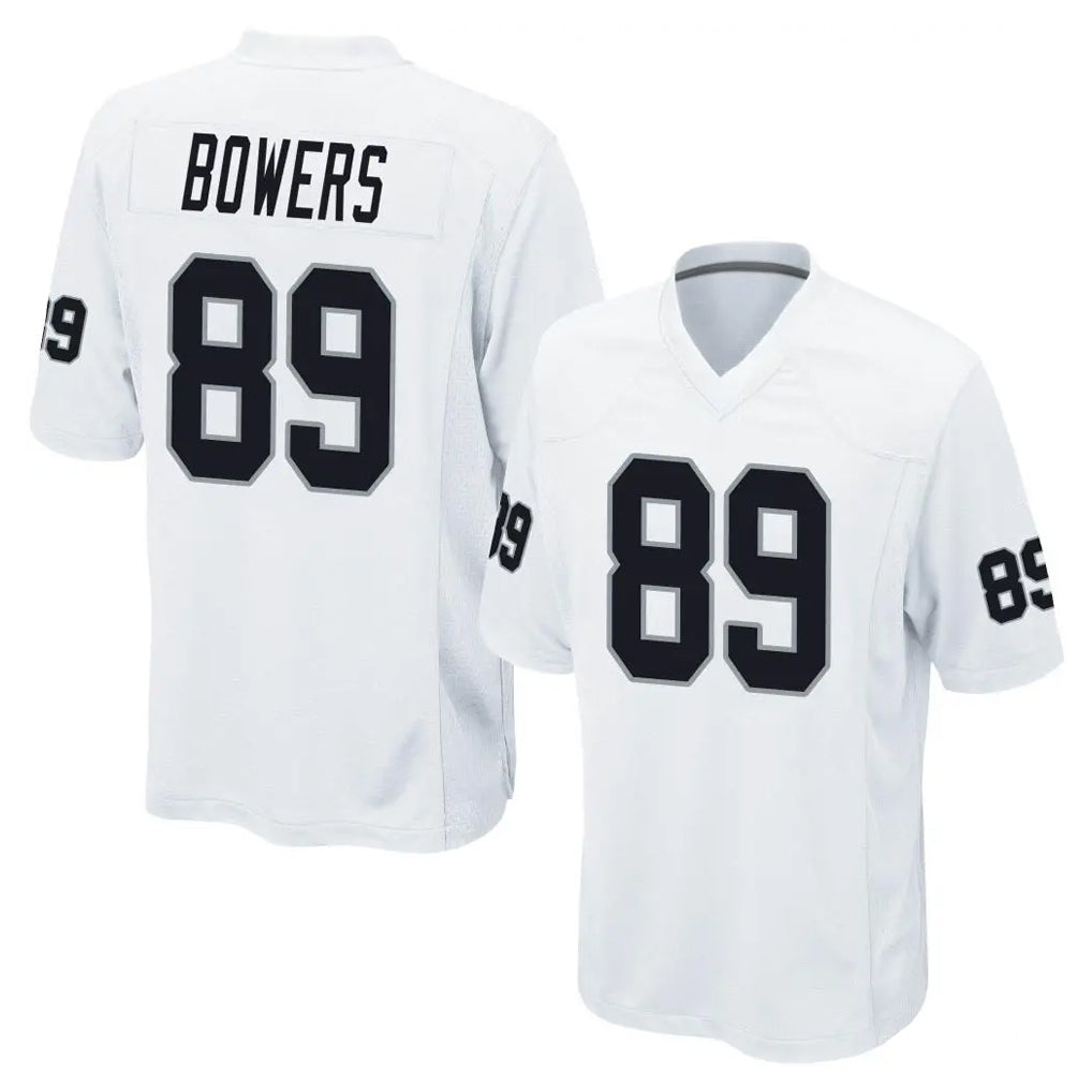 Blackjersey LV.Raiders #89 Brock Bowers Player White Home Game Stitched Jerseys