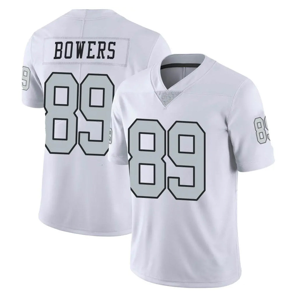 Blackjersey LV.Raiders #89 Brock Bowers Player White Limited Color Rush Home Game Stitched Jerseys