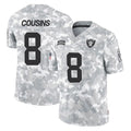 Blackjersey LV.Raiders #8 Kirk Cousins Player Arctic Camo Salute To Service Limited Game Stitched Jerseys