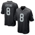 Blackjersey LV.Raiders #8 Kirk Cousins Player Black Home Game Stitched Jerseys