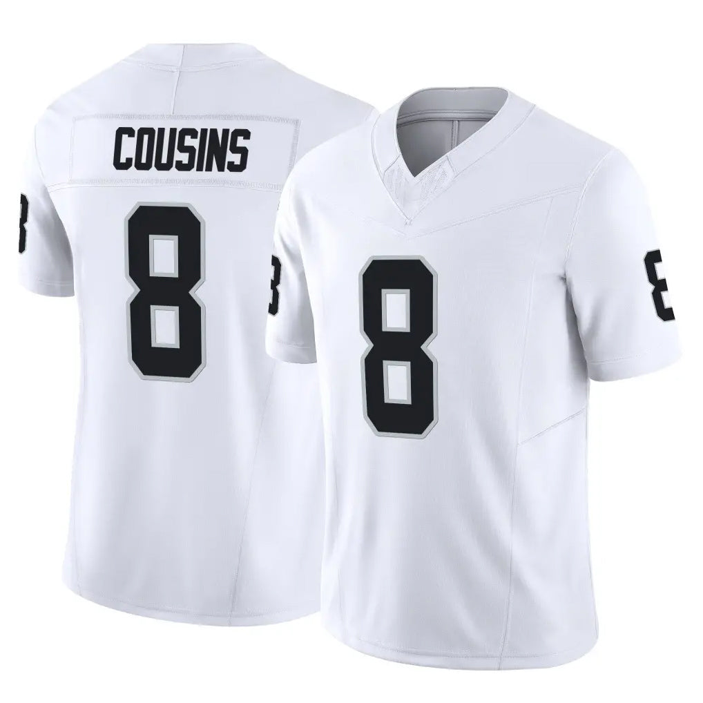Blackjersey LV.Raiders #8 Kirk Cousins Player White Limited Vapor F.U.S.E. Home Game Stitched Jerseys