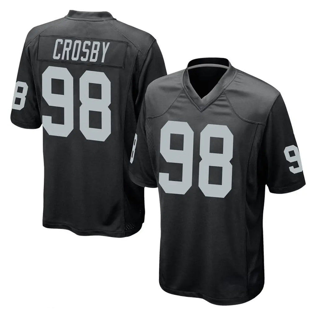 Blackjersey LV.Raiders #98 Maxx Crosby Player Black Home Game Stitched Jerseys