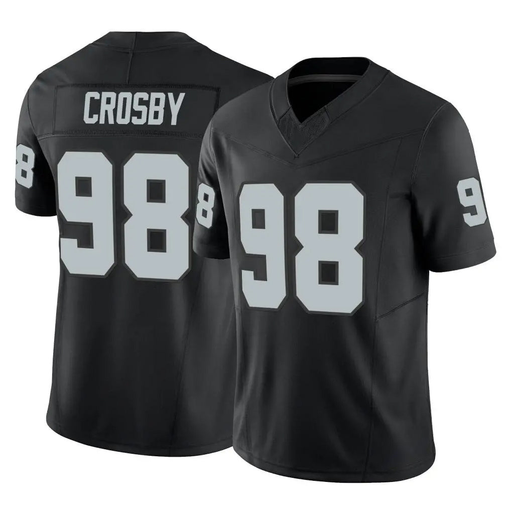 Blackjersey LV.Raiders #98 Maxx Crosby Player Black Limited Vapor F.U.S.E. Home Game Stitched Jerseys