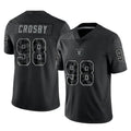 Blackjersey LV.Raiders #98 Maxx Crosby Player Black Reflective Limited Game Stitched Jerseys