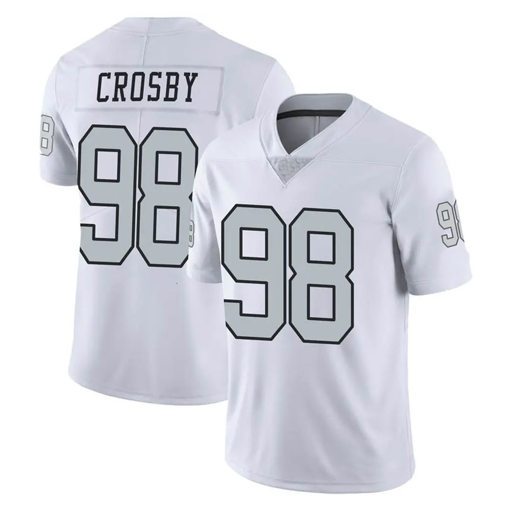 Blackjersey LV.Raiders #98 Maxx Crosby Player White Limited Color Rush Home Game Stitched Jerseys