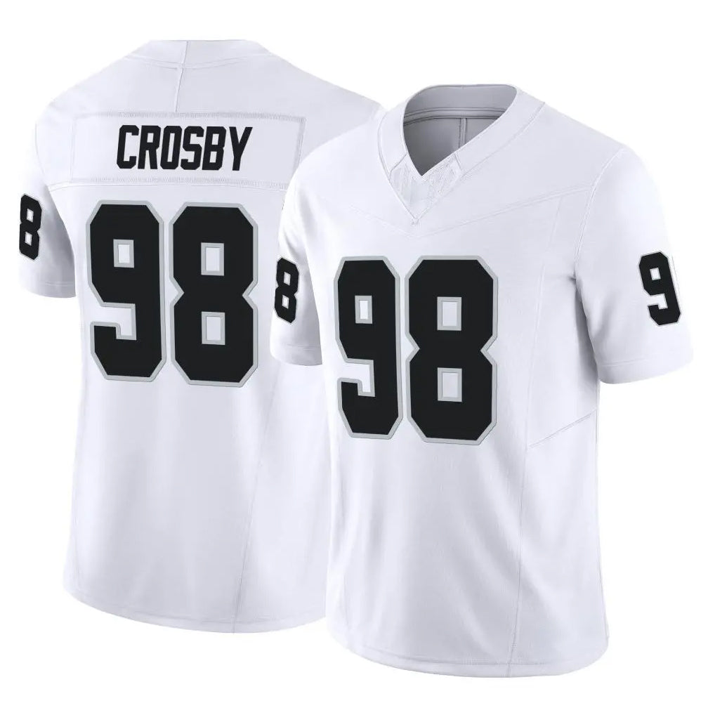 Blackjersey LV.Raiders #98 Maxx Crosby Player White Limited Vapor F.U.S.E. Home Game Stitched Jerseys