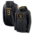Blackjersey LV.Raiders #9 Jalen Nailor Player Black Salute to Service Hoodies Limited Game Stitched Jerseys