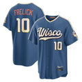 Blackjersey M.Brewers #10 Sal Frelick Player Blue 2026 City Connect Home Game Stitched Jerseys