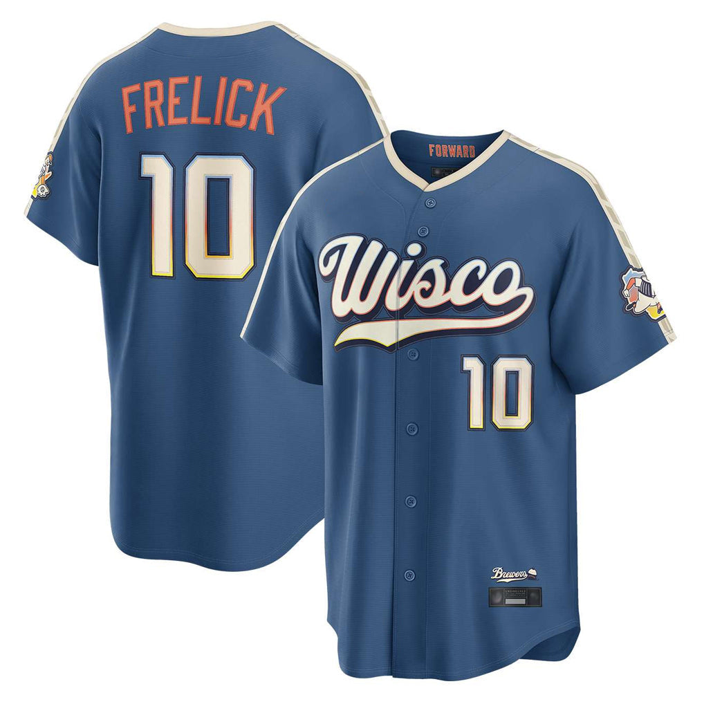 Blackjersey M.Brewers #10 Sal Frelick Player Blue 2026 City Connect Home Game Stitched Jerseys