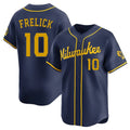 Blackjersey M.Brewers #10 Sal Frelick Player Navy Home Limited Stitched Jerseys