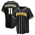 Blackjersey M.Brewers M.Brewers #11 Jackson Chourio Player Black Fashion Out Home Game Stitched Jerseys Player Black Fashion Out Home Game Stitched Jerseys