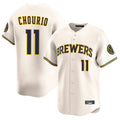 Blackjersey M.Brewers #11 Jackson Chourio Player Cream Home Limited Game Stitched Jerseys